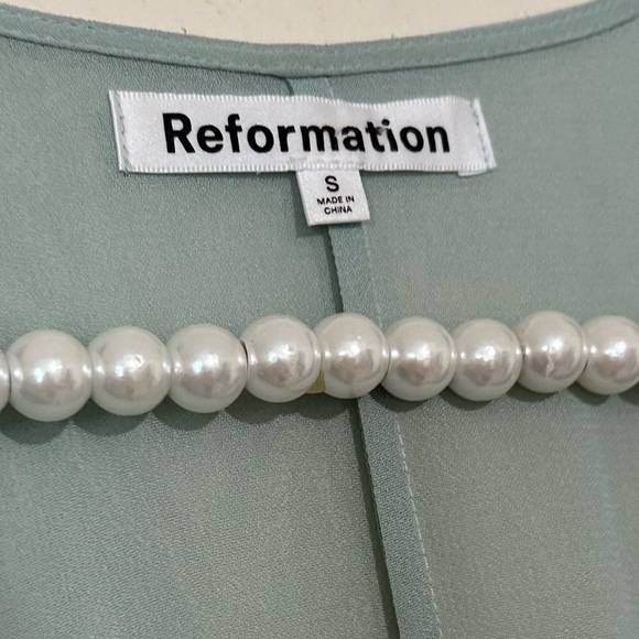 Reformation Winslow Wrap Celadon Green Maxi Dress SZ SMALL - Picture 10 of 11